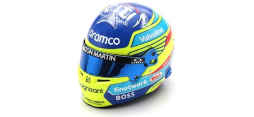 Fernando Alonso Aston Martin Aramco Cognizant F1 Replica Helm im Maßstab 1:5, Saison 2024, Grand Prix, Sammlerstück für Erwachsene