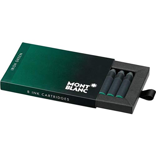 Montblanc Tintenpatronen Irish Green 106274 Hochwertige Tinte für Füllfederhalter Irisches Grün, 1 Schachtel à 8 Füllerpatronen