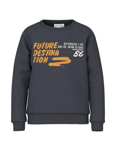 NAME IT Jungen Nkmvion Ls Unb Sweatshirt, Dark Sapphire/Print:Future, 122-128 EU