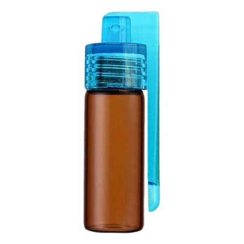 Gewürzpulver Dosierer, Gewürzwerkzeug mit Löffel, Braun, Gewürzbehälter, Auslaufsichere Kleine Aufbewahrungsflasche für Salz,Pfeffer,Gewürze,Wasserdicht Dosierer für Camping, Küche, Reisen (C)