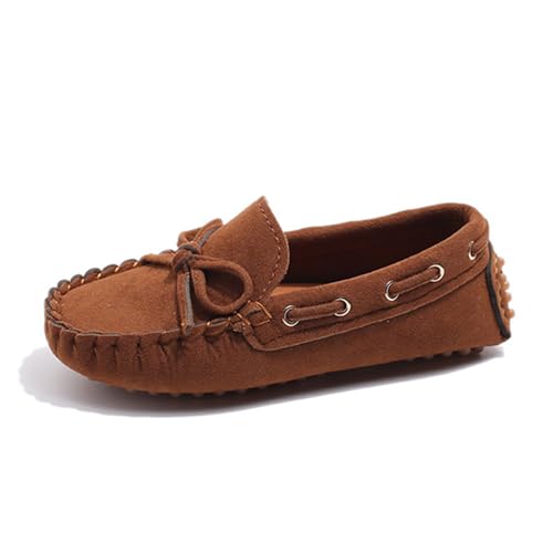 TangDao Modische Kinder Mokassins - Bequeme Jungen Loafer mit Weicher Sohle, rutschfest und Atmungsaktiv (Braun, Kleinkind, 28, Numerisch, EU Schuhgrößensystem, M)