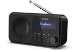 SHARP DR-P420 Portables Digitalradio (DAB/DAB+/FM mit RDS, USB, Bluetooth 5.0, 3,5mm Klinke Wecker-Funktionen), Schwarz