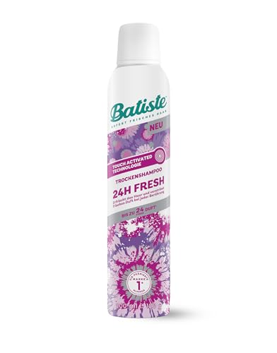 Batiste Trockenshampoo 24H Fresh 200ml, ohne Ausspülen, Haarpflege Spray mit erfrischendem Duft, Touch Activated Technologie, vegan & unsichtbar, von Batiste Hair Care