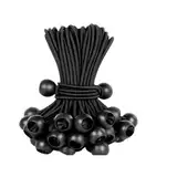 Landrain 40 Stück 10 cm Spanngummis mit Kugel, Schwarze Planenspanner