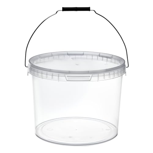 Garronda Eimer mit Deckel 10 L für die Lagerung von Lebensmittel- und Chemischen Produkten Transparent 1 Stück GD-0115