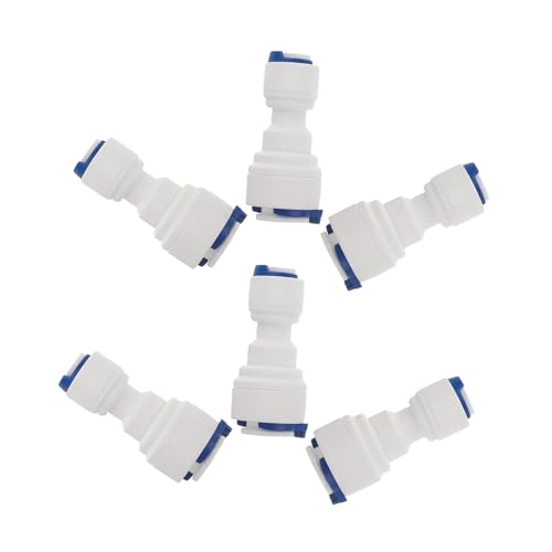 BELLIFFY 6 Stück Schnellkupplungen 1/4" Bis 3/8" Steckverbinder Kunststoff-wasserrohr-rohrverschraubungen Für Wassersystemreiniger Filter