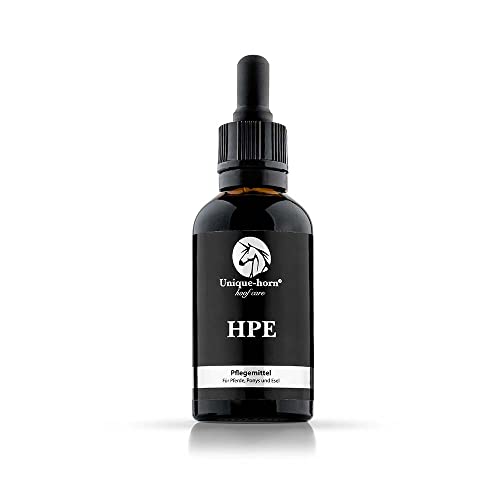 Unique-horn HPE für Pferde | Ultrastarkes Hufpflegeprodukt gegen Strahlfäule und Pilzinfektionen | Schnelle Anwendung | Antibakterielle Wirkung mit Propolis | Hufgesundheit | für jedes Pferd | 50 ml