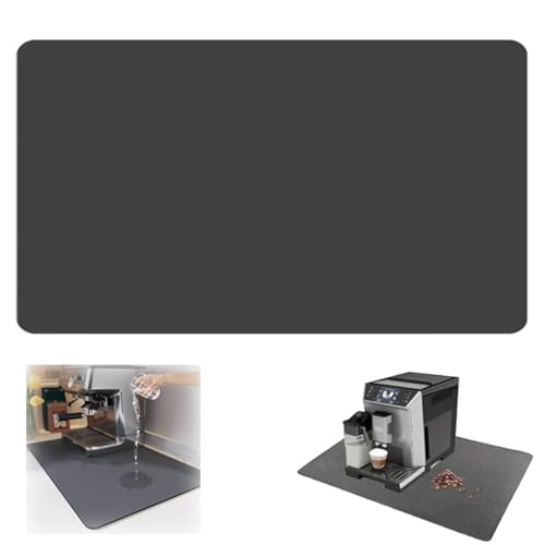 Abtropfmatte Geschirr Abtropfmatte 60 x 50cm Schnelltrocknend Trockenmatte UnterlageGeschirr für Küchenarbeitsplatte saugfähiges KaffeemaschinenGeeignet Arbeitsplatten, Kaffeemaschinen (Dunkelgrau)