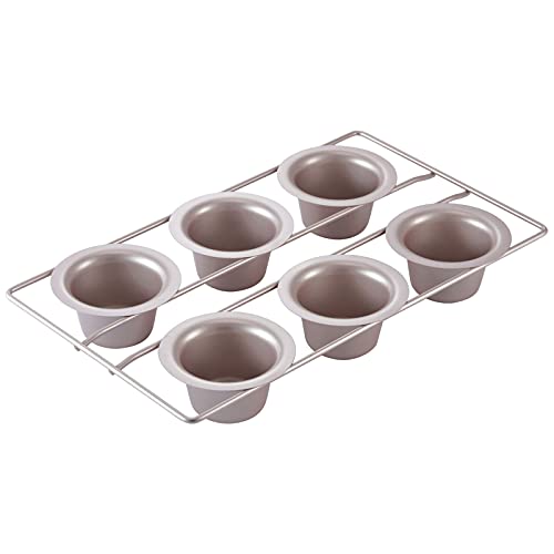 CHEFMADE Popover Kuchen Pan, 6-hohlraum Nicht-Stick Yorkshire Muffin Cupcake Pan Backformen für Ofen Backen (Champagne Gold)