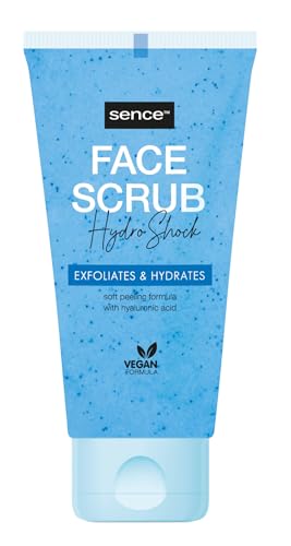 Sence Hydro Shock Sanftes Peeling Fürs Gesicht, Face Scrub Vegan Beauty Kosmetik für die Gesichtsreinigung mit Hyaluronsäure und Panthenol, 1er Pack (1 x 150ml)