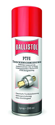 BALLISTOL PTFE Trockenschmierung Spray 200ml – Dauerhafte Trocken-Schmierung mit hoher Gleitfähigkeit - Reibungsminderung, keine farbe