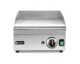 HENDI Grillplatte, glatte Ausführung, Entnehmbare Festtschublade, Temperatur bis 300°C regelbar, kompakt, Elektrogrill, Tischgrill, Gastrogrill, 230V/2000W, 325x485x(H)222mm, Edelstahl