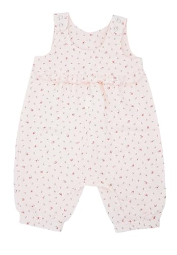 maximo GOTS BABY GIRL-Overall, Rüsche Musselinstoff Made in Germany 62/-68 zartrosa-pink-blümchen