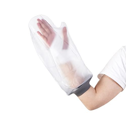 EVERCRYO Wasserdichter Handgipsschutz für Erwachsene für Dusche, Badewanne – wiederverwendbarer Gips- und Verbandschutz – wasserdichte Schutzhülle für gebrochene Hände, Finger und Handgelenke (Grau)