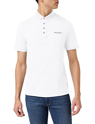 Armani Exchange Herren 4 Buttons Poloshirt, Weiß, XS