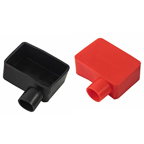 Batteriepolabdeckung, Auto Batterie Polabdeckung Batterieklemmen PVC Gummi Batterie Klemmenabdeckung Positiv und negativ Anschlussabdeckung Isolierung Schutzkappen, Schwarz+Rot