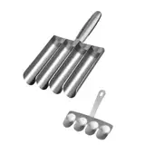 AIDNTBEO Fleischbällchen-Maker-Set, kreatives Edelstahl-Küchenwerkzeug, einfache Zubereitung von Fleischbällchen, mit Schneiden für manuelle Fleischbällchenliebhaber (vierfaches Fass)