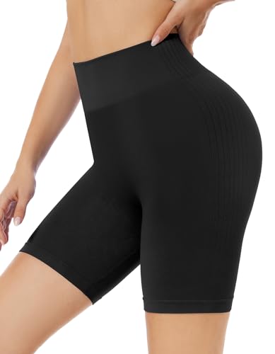 SIHOHAN Gym Shorts Damen, Kurze Sporthose Radlerhose Push Up Sport Shorts High Waist Sport Leggings Damen Kurz Fitness(Schwarz,S)