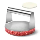 Burger Smasher, für Smash Burgerpresse, 14cm Round Edelstahl Hamburgerpresse, Patty Presse Burger Presse, Burger Pattie Presse für Flat Top Grillzubehör Burger Patties Steakpresse, mit 100 Ölpapier