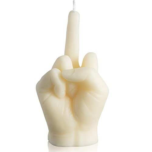 GROBRO7 Middle Finger Candle Dänischer Pastellduft Raumdekoration natürliches Sojawachs Kiefern Räucherstäbchen Aromatherapie, Gesten Kerzen für Schreibtisch, Festival Party Housewarming Gift(Milchig)