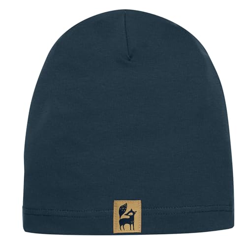 Pinokio dünne Beanie Mütze Secret Forest, 95% Cotton 5% Elastane Navy Blau, Jungen, Gr 47-53(53)