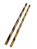 TEKKA BUDO 2er Set Escrima Stock - Rattan Trainingsstick 65 cm - Brandmuster Spirale - Holz Kurzstock Arnis Kali Kampfsport