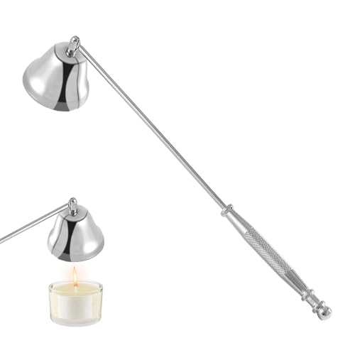 Kerzenlöscher aus Edelstahl, Dochtlöscher aus Edelstahl mit langem Griff, Sicheres Design für Kerzen, Candle Extinguisher geeignet für Hause Küche(Silber)