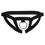 qudang Herren Jockstrap Wetlook Ouvert Slip mit Metall Penisring String Tangas Männer Bikini Briefs Thong Tanga Dessous Lederoptik Low Rise Shorts Erotik Unterwäsche （Schwarz，Einheitsgröße