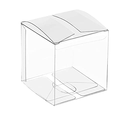 Echwave 50 Stück Transparente Kunststoff Geschenkboxen PVC-Verpackung Geschenkverpackung Transparent Candy Boxen Geschenkboxen Hochzeit Party Gutes