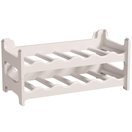 ARTECSIS Weinregal stapelbar Kunststoff für 12 Flaschen, stabiles Flaschenregal in Gastronomie-Qualität, modular erweiterbar, Weiß