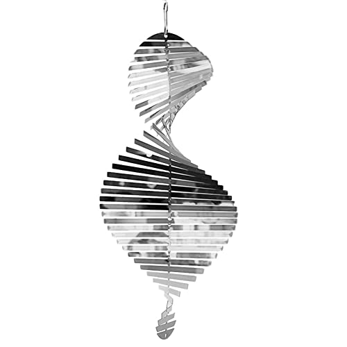 Windspiel, 3D-Helix-Edelstahl-Windspiel, zum Aufhängen, Windspiel für Hof und Garten, Innen- und Außenbereich, Garten, Balkon, hängende Edelstahl-Anhänger