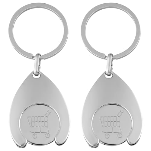 Lotsdonxia 2 x Metall-Einkaufswagen-Schlüsselanhänger, stabile und stabile Aluminiumlegierung, kleiner Geschenkanhänger, geeignet für Reise-Souvenirs, Geburtstagsgeschenke