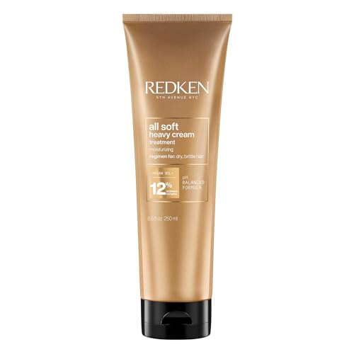 Redken Haarmaske für trockenes und brüchiges Haar, Belebt und hydratisiert, Mit Keratin-Komplex und Argan-Öl, All Soft Heavy Cream, 1 x 250 ml