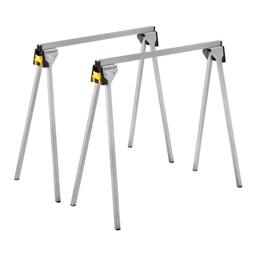 Stanley STST81337-1 Unterstellbock-Paar aus Metall Höhe 736mm belastbar bis 340 kg, Silber