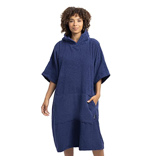 HOMELEVEL Badeponcho Damen und Herren - Surf Poncho aus 100% Baumwolle - Tuch für Erwachsene - Unisex Bademantel - Badetuch mit Kapuze