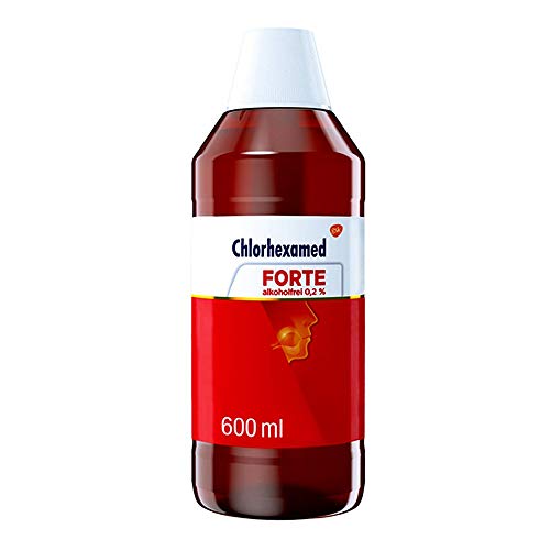 Chlorhexamed FORTE alkoholfrei 0,2 %, mit Chlorhexidin, 600 ml, antiseptische Mundspüllösung bei bakteriell bedingter Zahnfleischentzündung, Mundspülung, Mundwasser antibakteriell