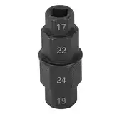 Sechskant-Achsenwerkzeug für Motorräder Multifunktions-Sechskant-Inbus-Vorderrad-Spindel-Steckschlüssel-Adapter Sechskant-Achsen-Spindel-Adapter 17 Mm 19 Mm 22 Mm 24 Mm(Schwarz)