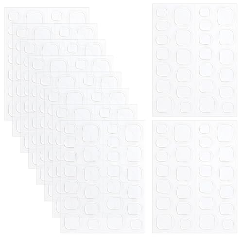 Doppelseitiger Nagelkleber Aufkleber (260 Stück), Doppelseitiges Gelee Nagel Klebepads Nagelkleber, Jelly Gel Tape Adhesive Tabs, 83 * 63mm, 10 Blätter