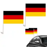 Autofahne,2 Stück Autofahne Deutschland,Autoflagge,Autofensterfahnen,30x45cm Deutschland Flagge,Autofensterflagge,Fanartikel für Fußball，2024 Deko