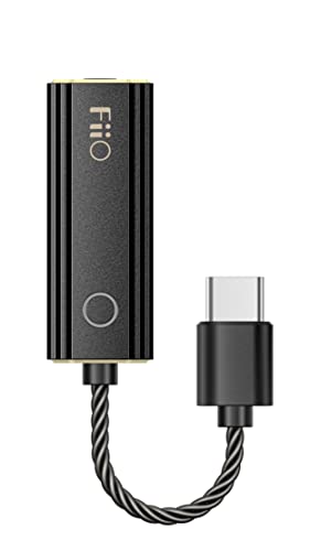 FiiO JadeAudio KA1 Kopfhörer-Verstärker, winziger USB-DAC, hohe Auflösung, 3,5 mm, verlustfrei, für Smartphones/PC/Laptops/Player (Typ C, schwarz)