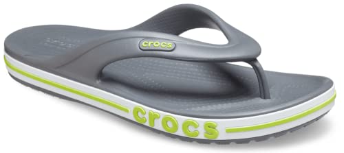 Crocs Unisex's Bayaband Flip Flop,Slate Grey/Lime Punch,48/49 EU