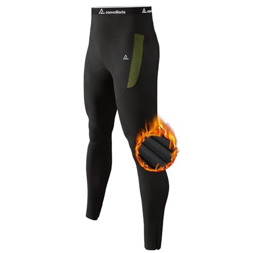 CL convallaria Thermo Unterhose Herren Lange Thermounterhose Männer Warm Innenfleece Thermounterwäsche Skiunterwäsche Funktionsunterwäsche für Winter （1er Stück ）