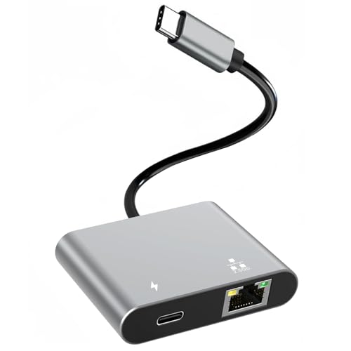 USB C 2,5G LAN Adapter Ethernet Adapter USB C auf RJ45 2500Mbps Gigabit Netzwerkadapter mit 100W PD, Typ-C Ethernet Netzwerk 2500/1000/100Mbps LAN Adapter für Laptop, PC mit Windows XP/Mac OS/Linux