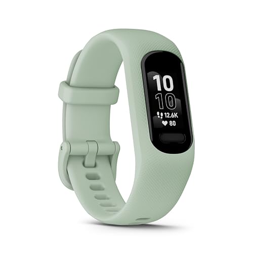 Garmin vívosmart 5 – Fitness-Tracker mit extragroßem OLED-Touchdisplay, Gesundheitsfunktion wie Schlafqualität und Herzfrequenzmessung. Bis zu 7 Tage Akkulaufzeit, wasserdicht und Notfallhilfe.