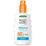 Garnier Sonnenschutz-Spray mit LSF 50+, Wasserfestes und rückstandsloses Spray für empfindliche Haut, Ambre Solaire Sensitive expert+, 1 x 150 ml