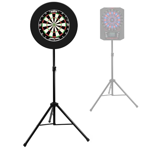 KOTO - Heavy Duty Dartboard Standard, geeignet für Sisal- & elektronische Dartscheiben, zusammenklappbar, höhenverstellbar bis zur Mitte der Scheibe: 120cm - 190cm, Breite von 90cm, 4 KG