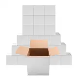PETAFLOP 25 Stück robuste weiße Versandkartons, ideal für Lagerung und Transport, Maße: 20,3 x 20,3 x 20,3 cm - Ihre perfekte Verpackungslösung