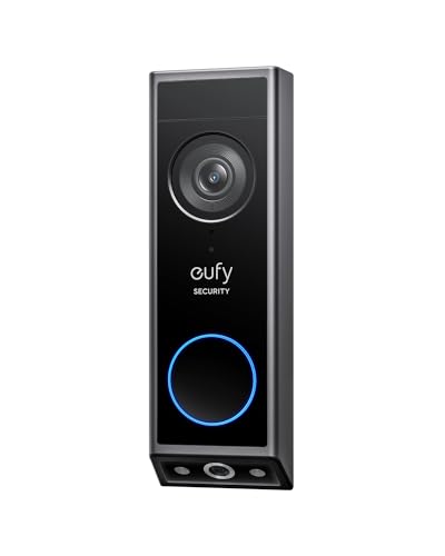 eufy Security Video türklingel E340, Dual türklingel mit Kamera mit Paketerkennung, 2K Full HD Farb-Nachtsicht, Kabel- oder Akkubetrieben, kompatibel mit HomeBase S380, Gebührenfreie Nutzung