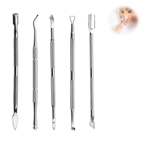 Thoquene Nagelhautschieber Set, Maniküre Cuticle Pusher, Nagelhautschieber Edelstahl