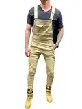 Pejihota Herren Overalls Denim Lätzchen Schwarz Jumpsuit Mode Buchstaben Verstellbare Arbeitskleidung Slim Fit Jumpsuit mit Taschen (as3, alpha, x_l, regular, regular, Khaki)